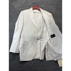 Bryan Michaels Tuxedo Suit 2 Pc White Notch Lapel Super 120s 38R W30 L29 Regular